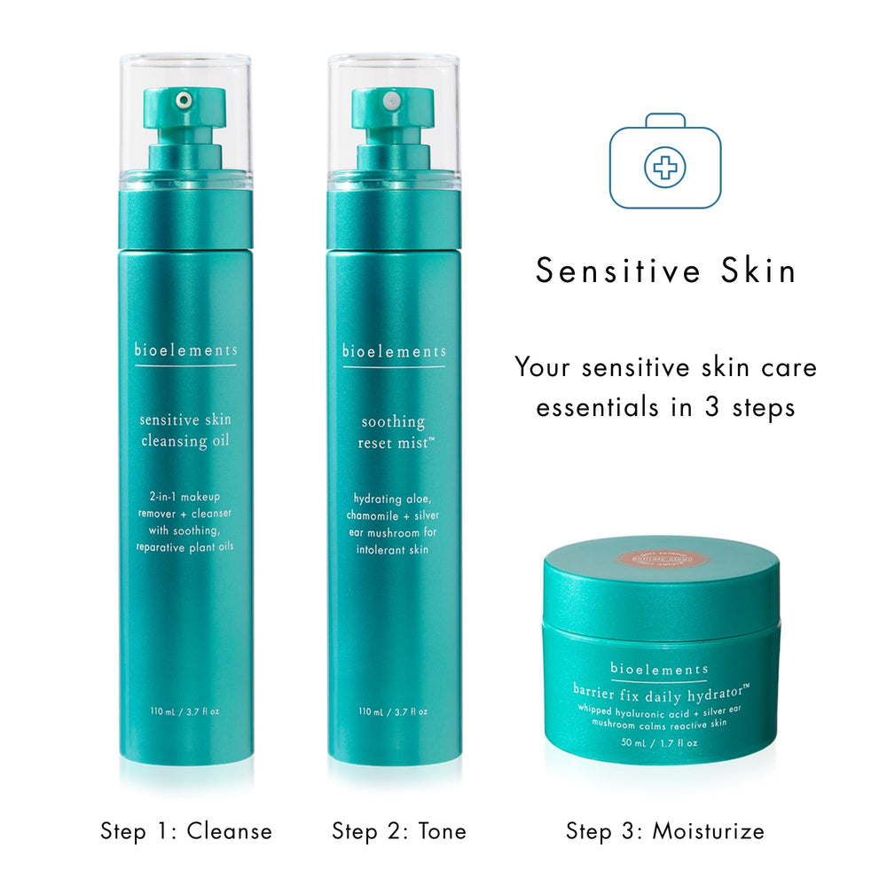Bioelements Barrier Fix brand logo with clean vegan skincare promise
