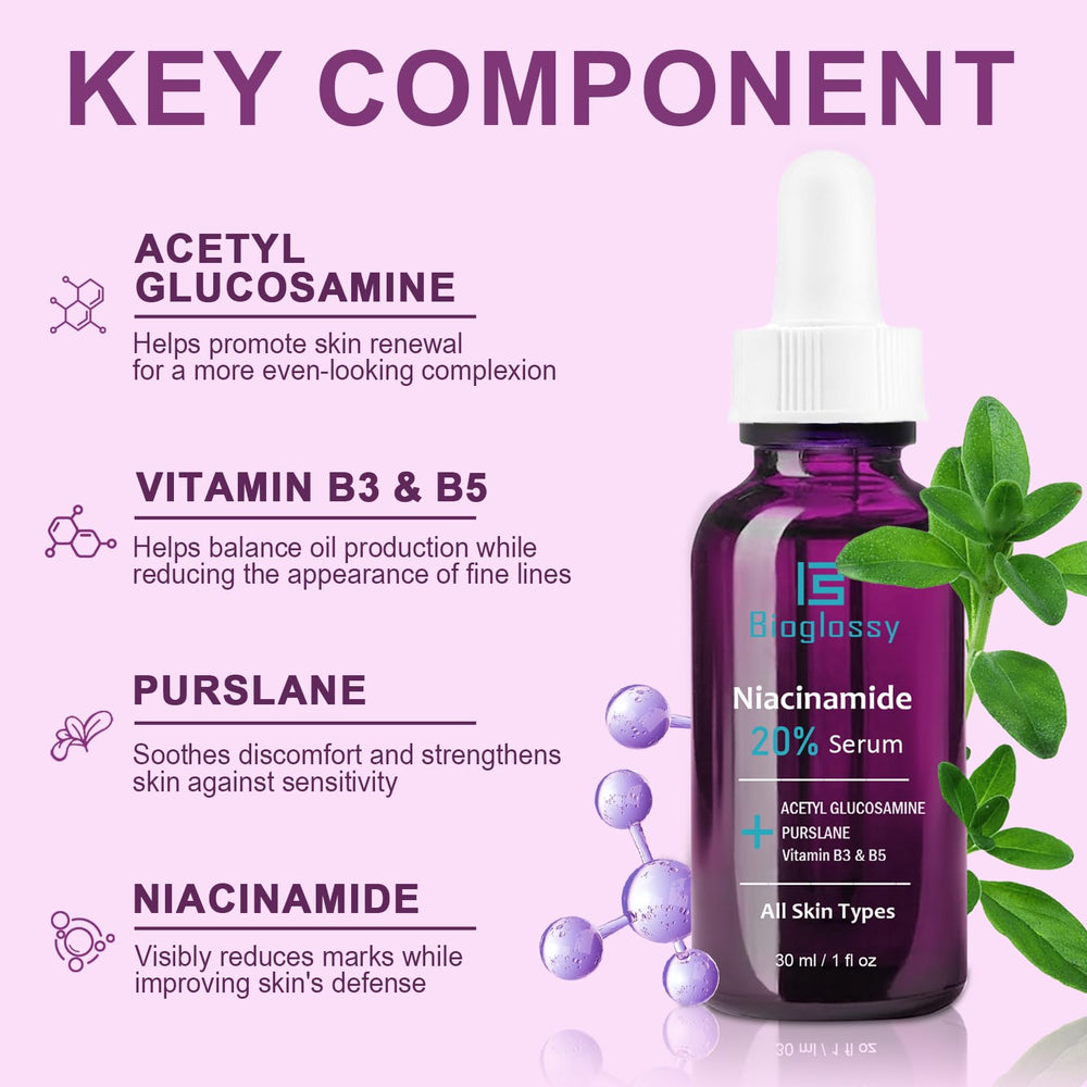 Bioglossy Niacinamide Serum pump dispense demonstrates easy daily use.