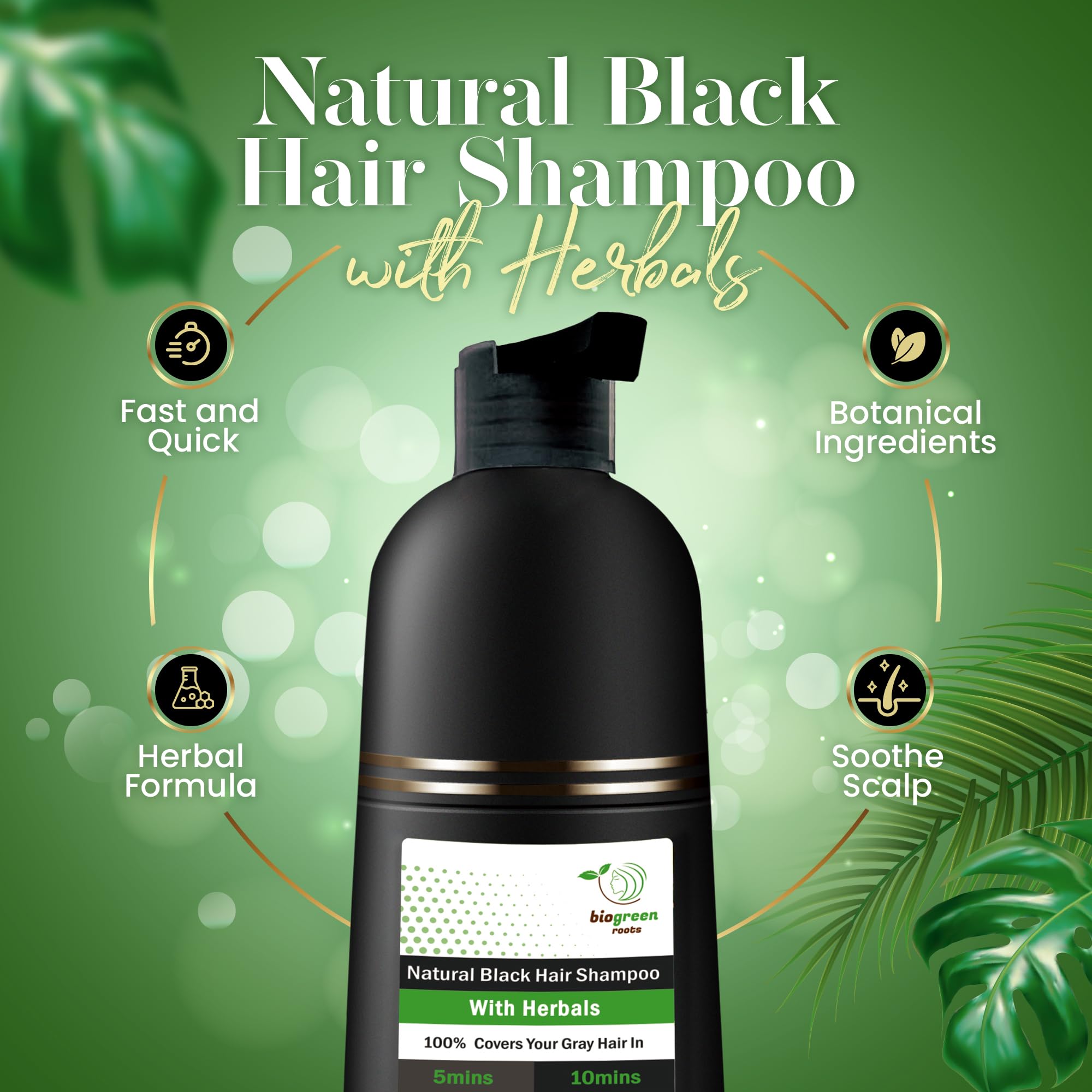 BIOGREEN ROOTS herbal shampoo foam delivering rich lather and color care