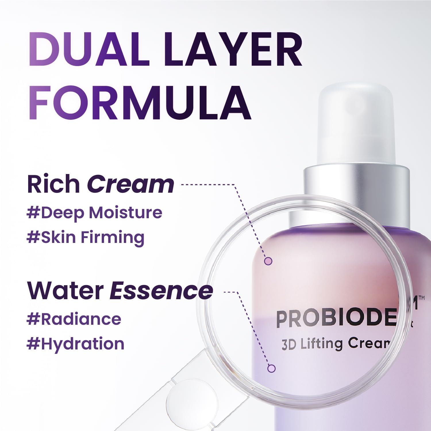 BIOHEAL BOH Probioderm 3D Lifting Cream Mist neck application hints at contour hydration.