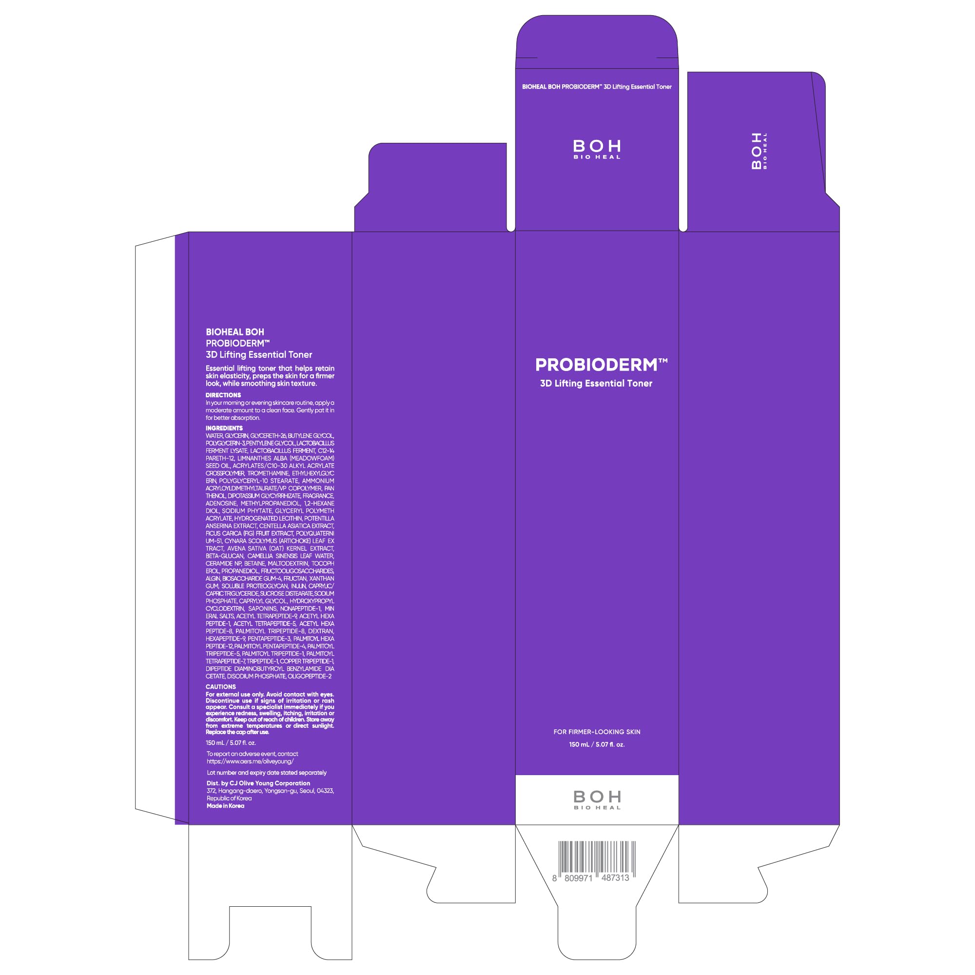 BIOHEAL BOH Probioderm 3D Lifting Toner delivers hydration and subtle plumpness in daily use.