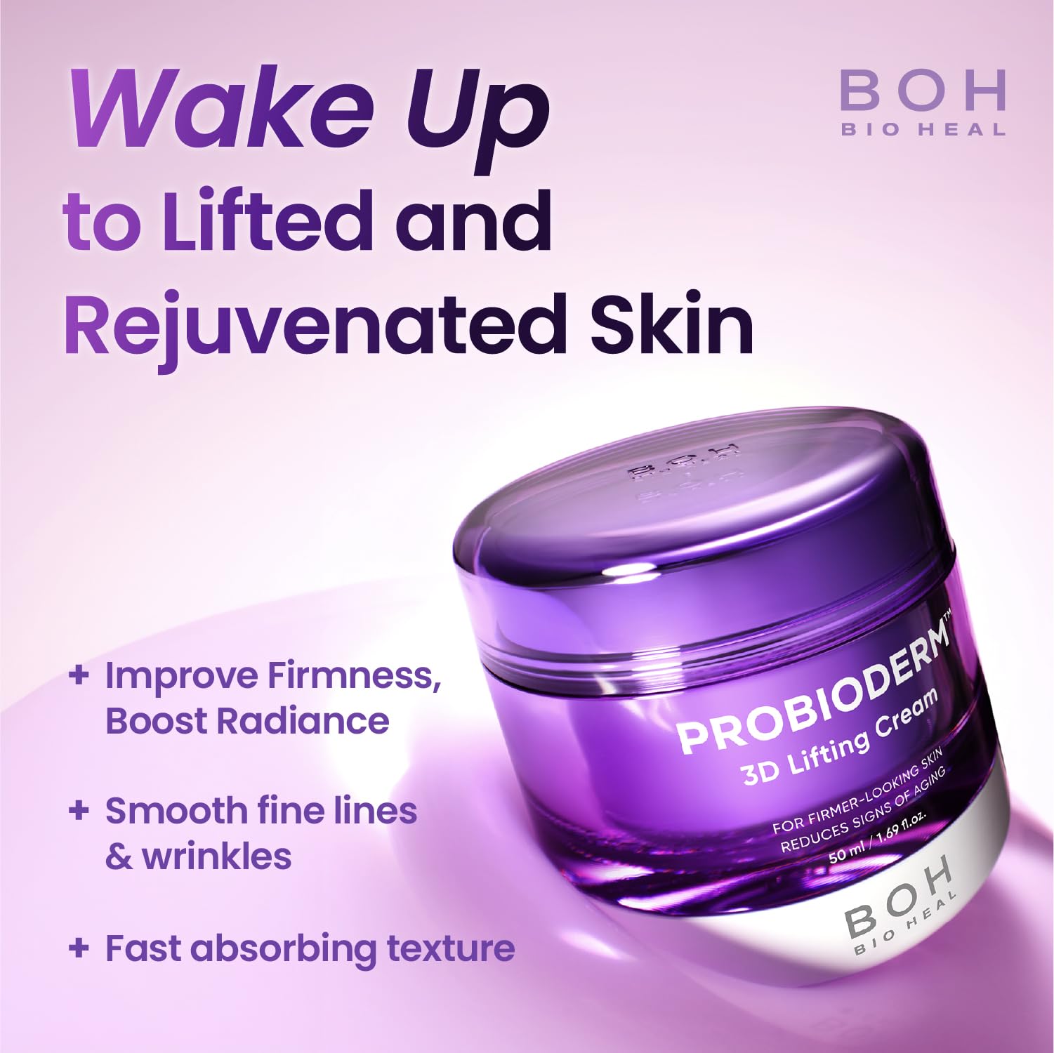 BIOHEAL BOH Probioderm cream texture close-up ideal for smooth application.