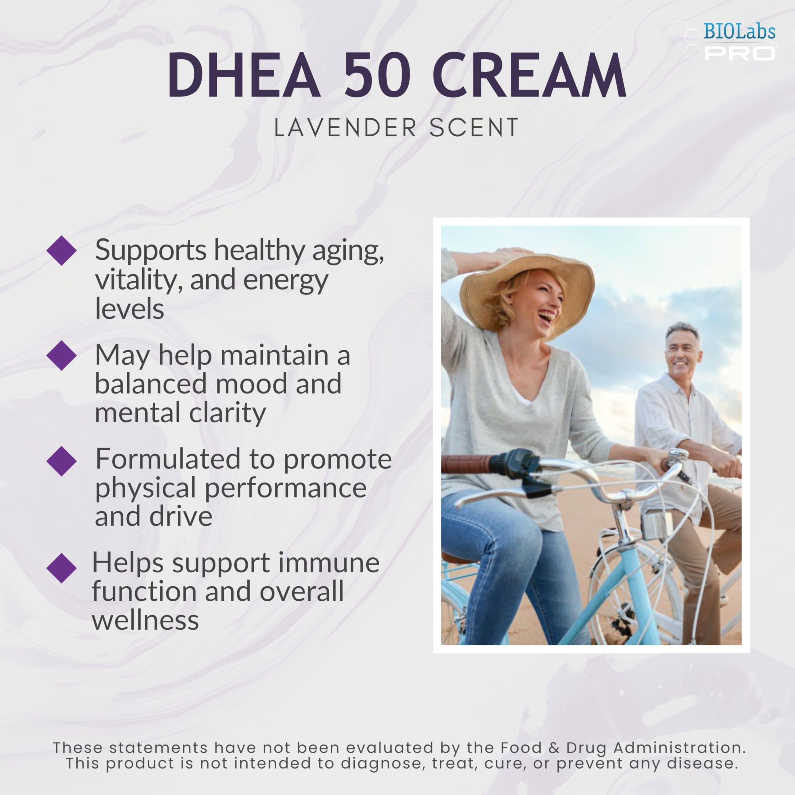 BIOLABS PRO DHEA cream lavender scent enhances daily pampering.