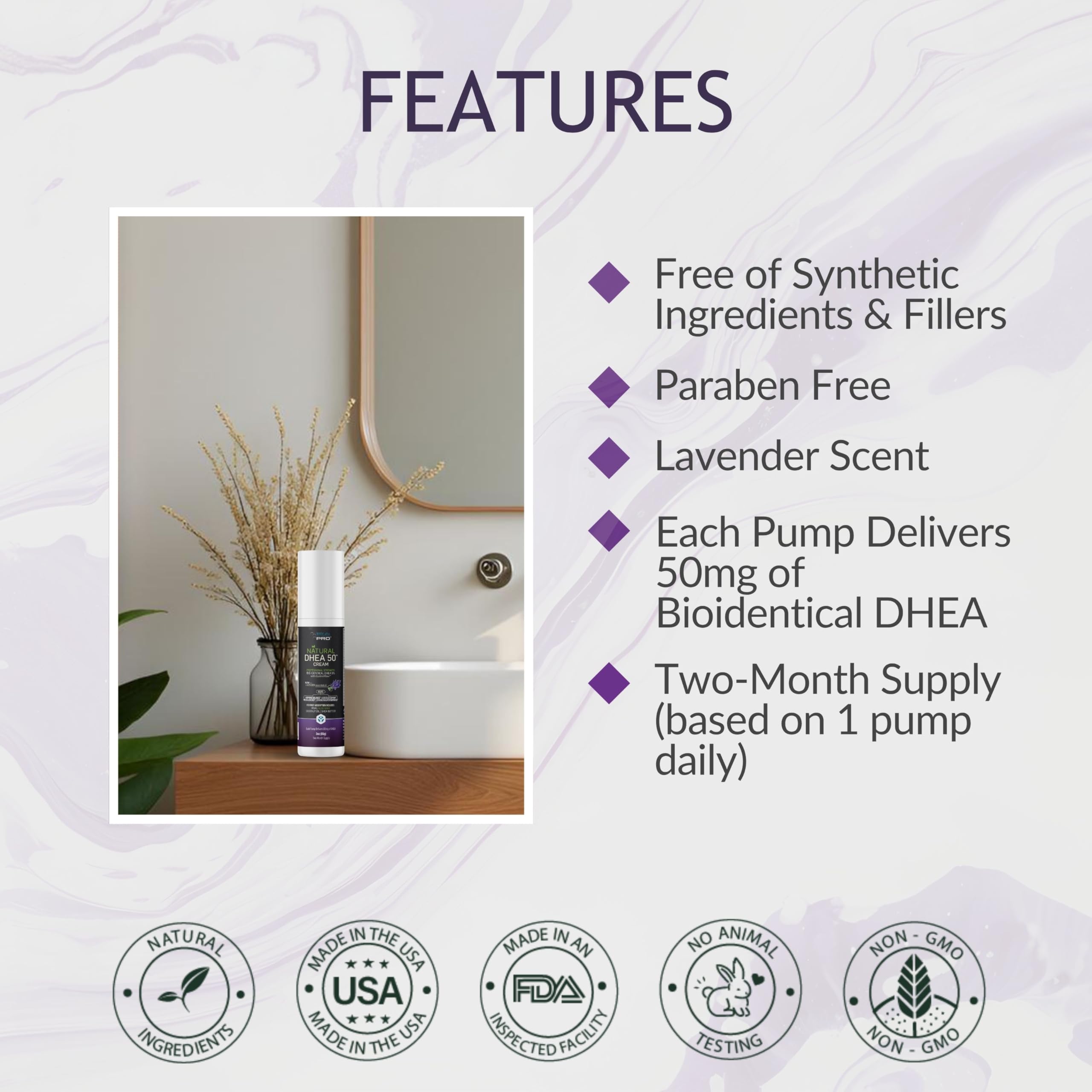 BIOLABS PRO DHEA cream manufactured in a USA-certified facility.