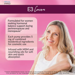 BIOLABS PRO Estri Cream application dispense shows easy daily use and absorption.