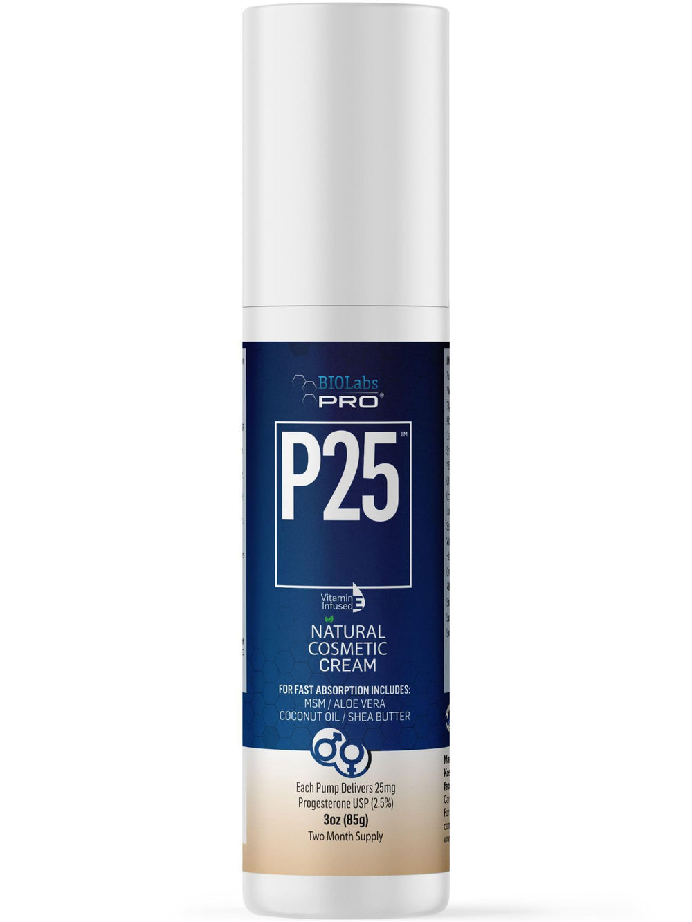 BIOLabs PRO P25 Pro-Gest Cream bottle pump for easy daily application