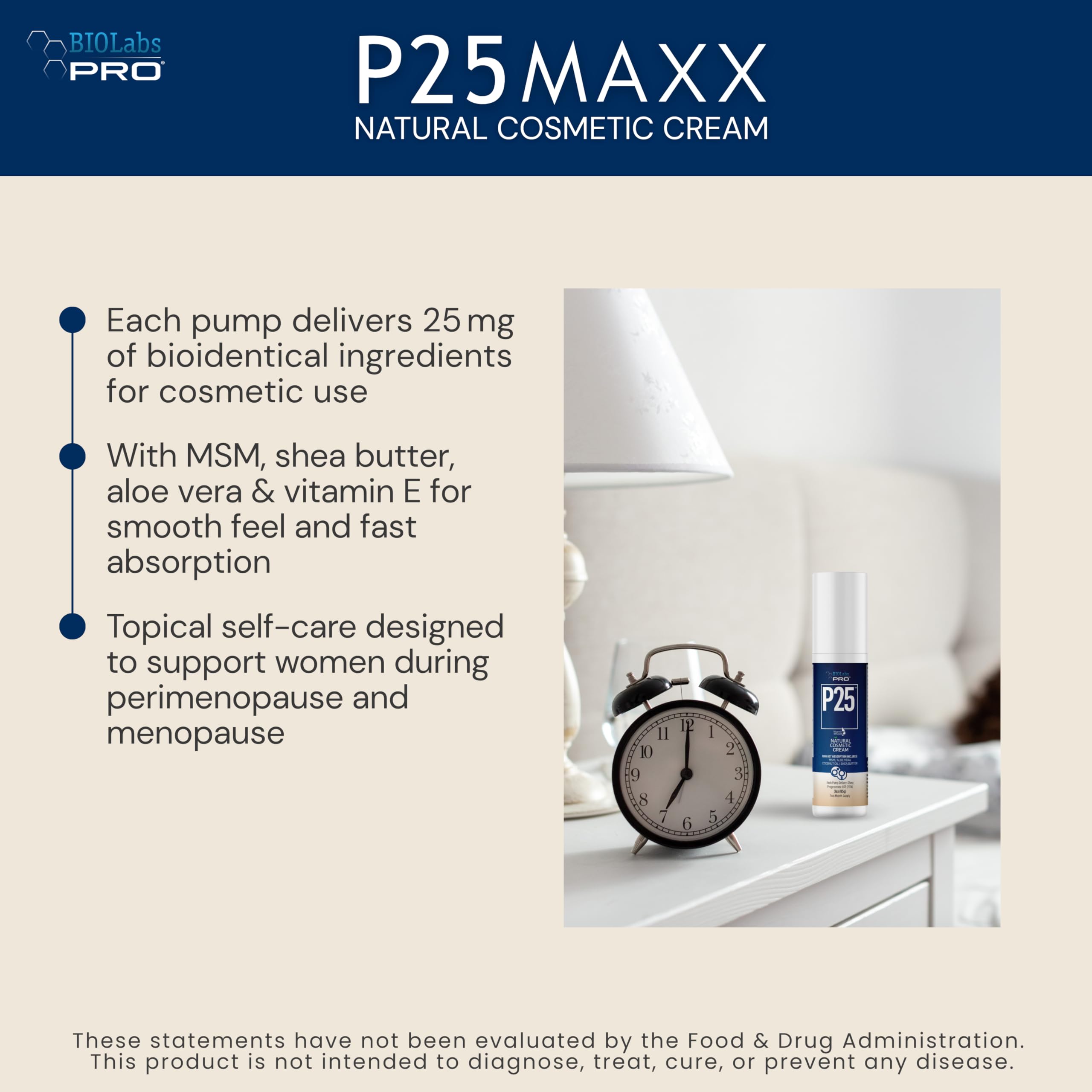 BIOLabs PRO P25 Pro-Gest Cream produced in a US kosher facility for quality assurance