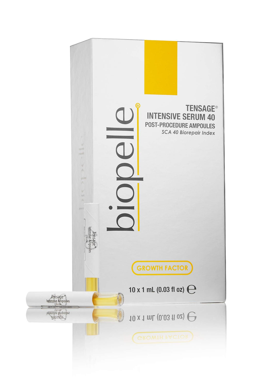 Biopelle Tensage Intensive Serum 40 ampoules pack demonstrates post-procedure care support