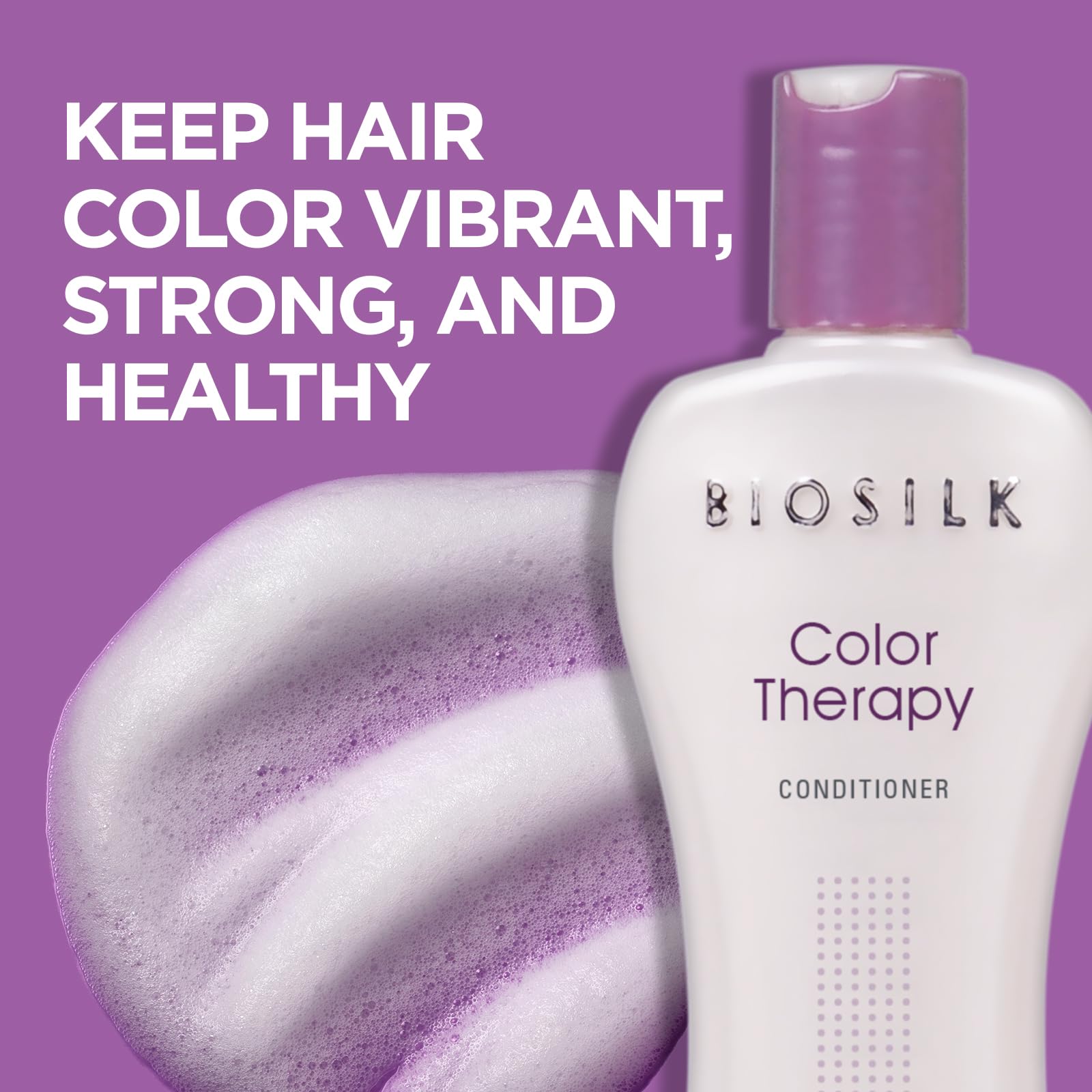BioSilk Color Therapy Conditioner applied to hair demonstrates smooth distribution and slip for even conditioning.