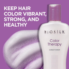 BioSilk Color Therapy Conditioner applied to hair demonstrates smooth distribution and slip for even conditioning.