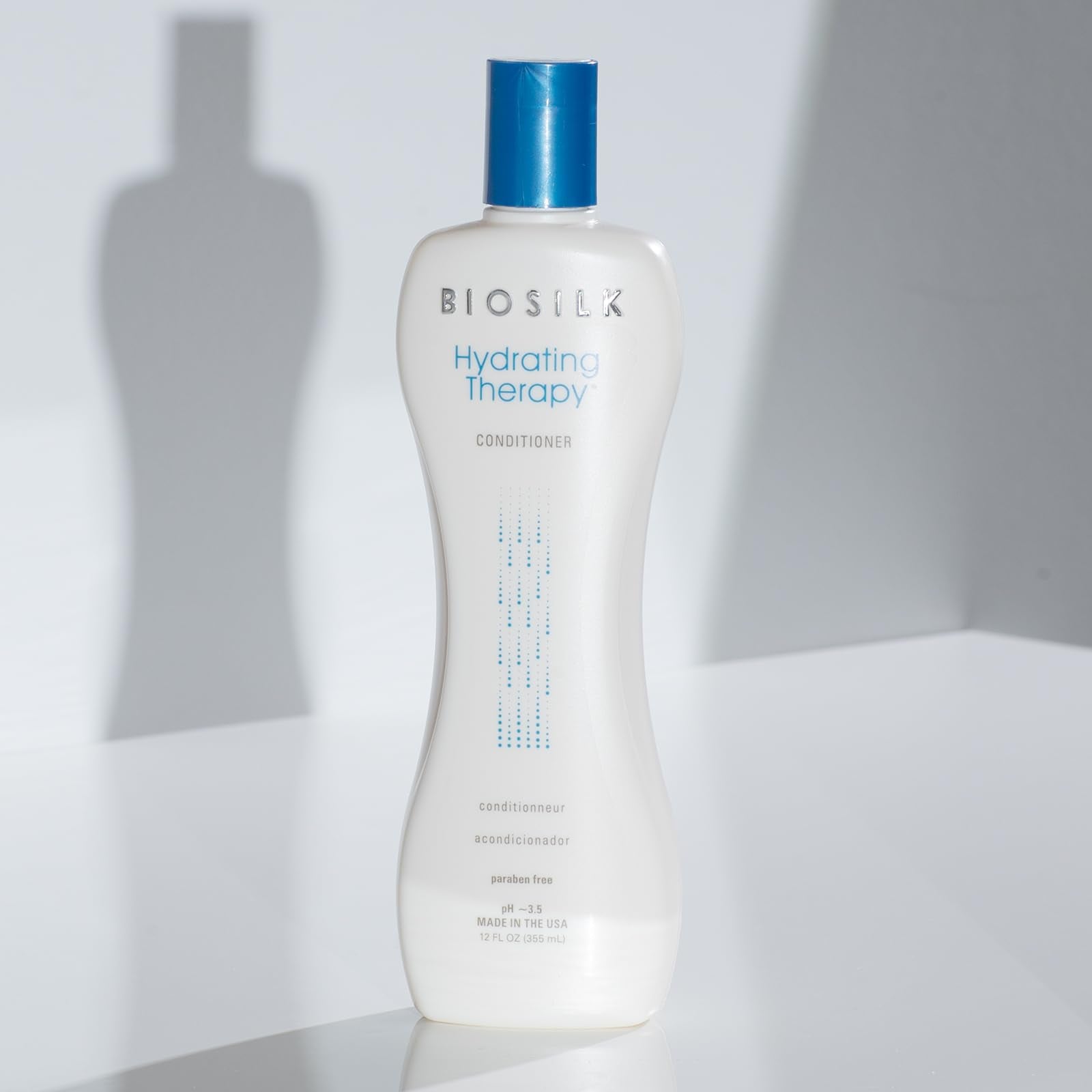 BioSilk Hydrating Conditioner texture close-up reveals creamy moisturizing formula
