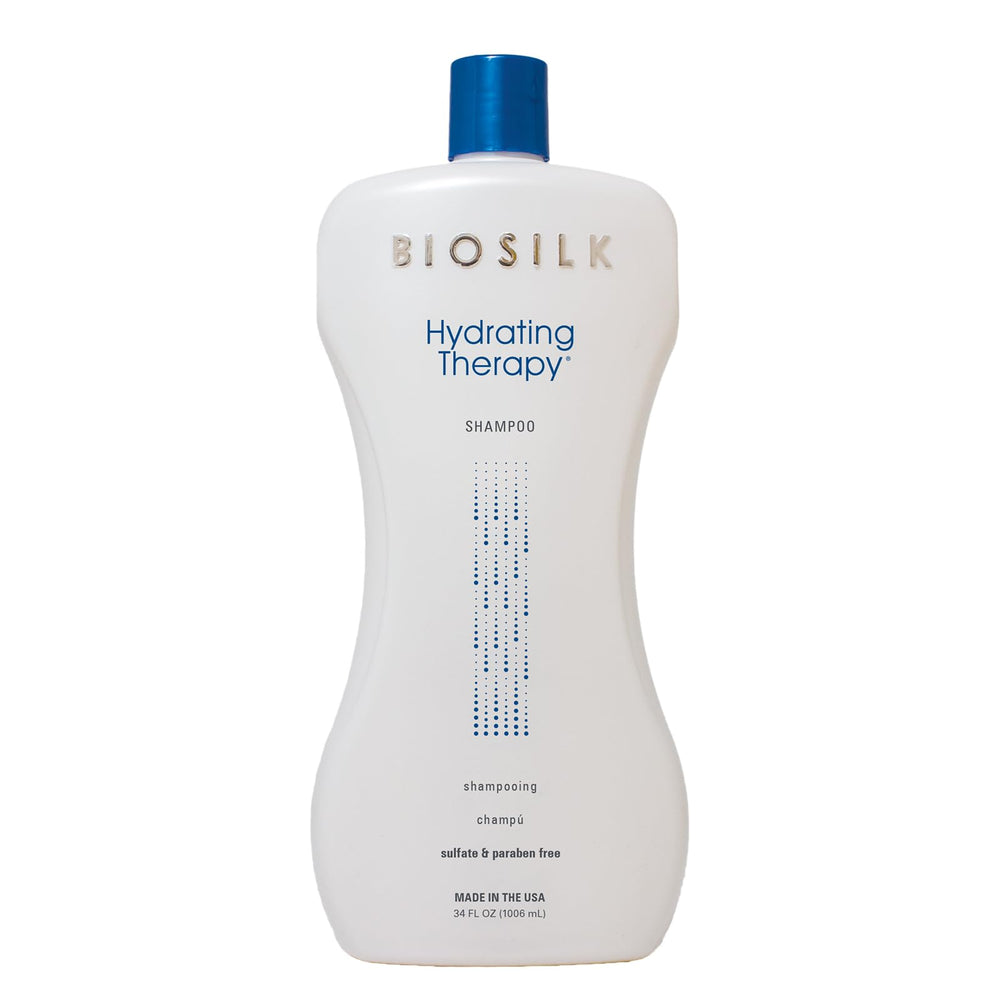 BioSilk Hydrating Shampoo bottle showcases moisture-boosting formula for smooth hair