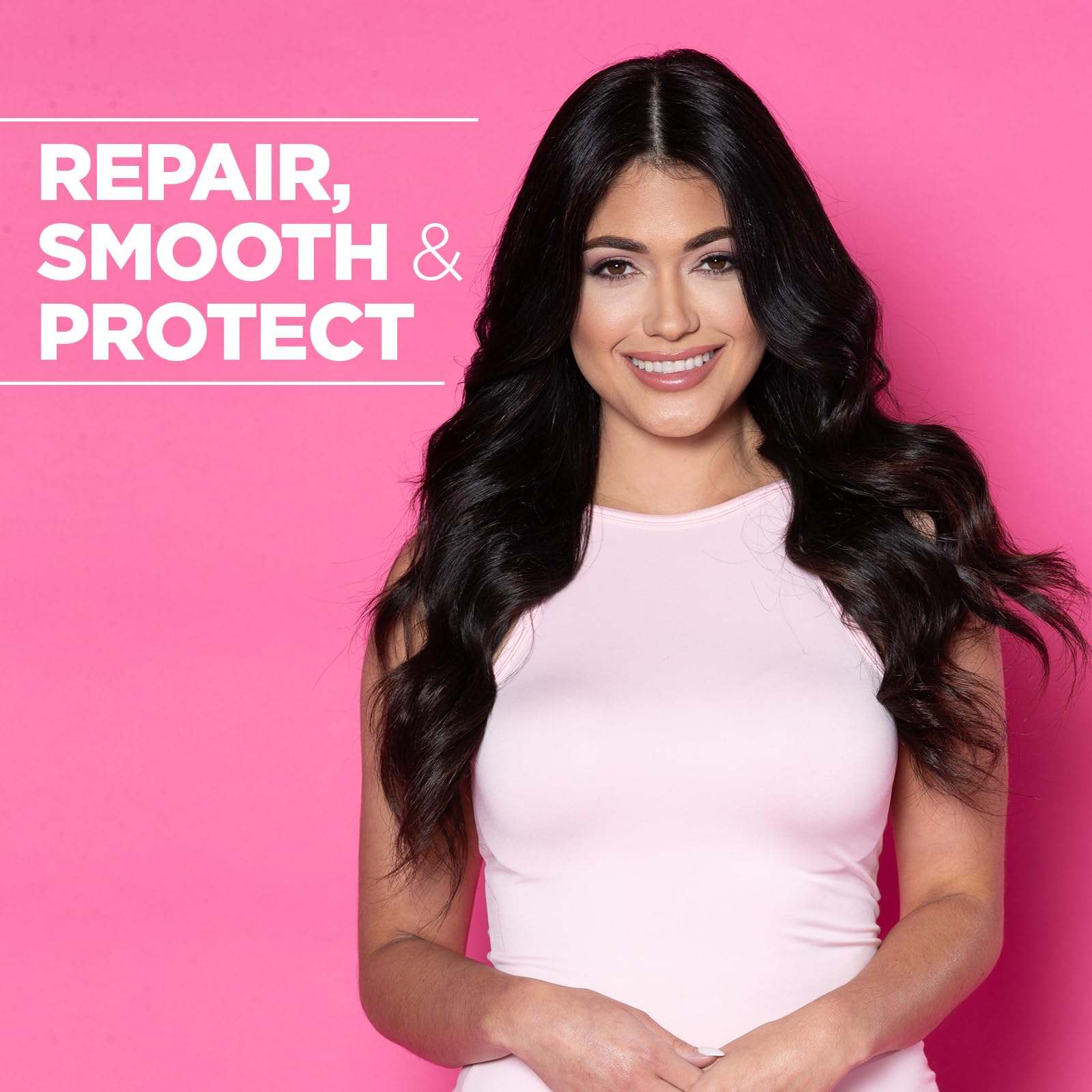 BioSilk Irresistible application steps visual demonstrates scalp-to-ends use.