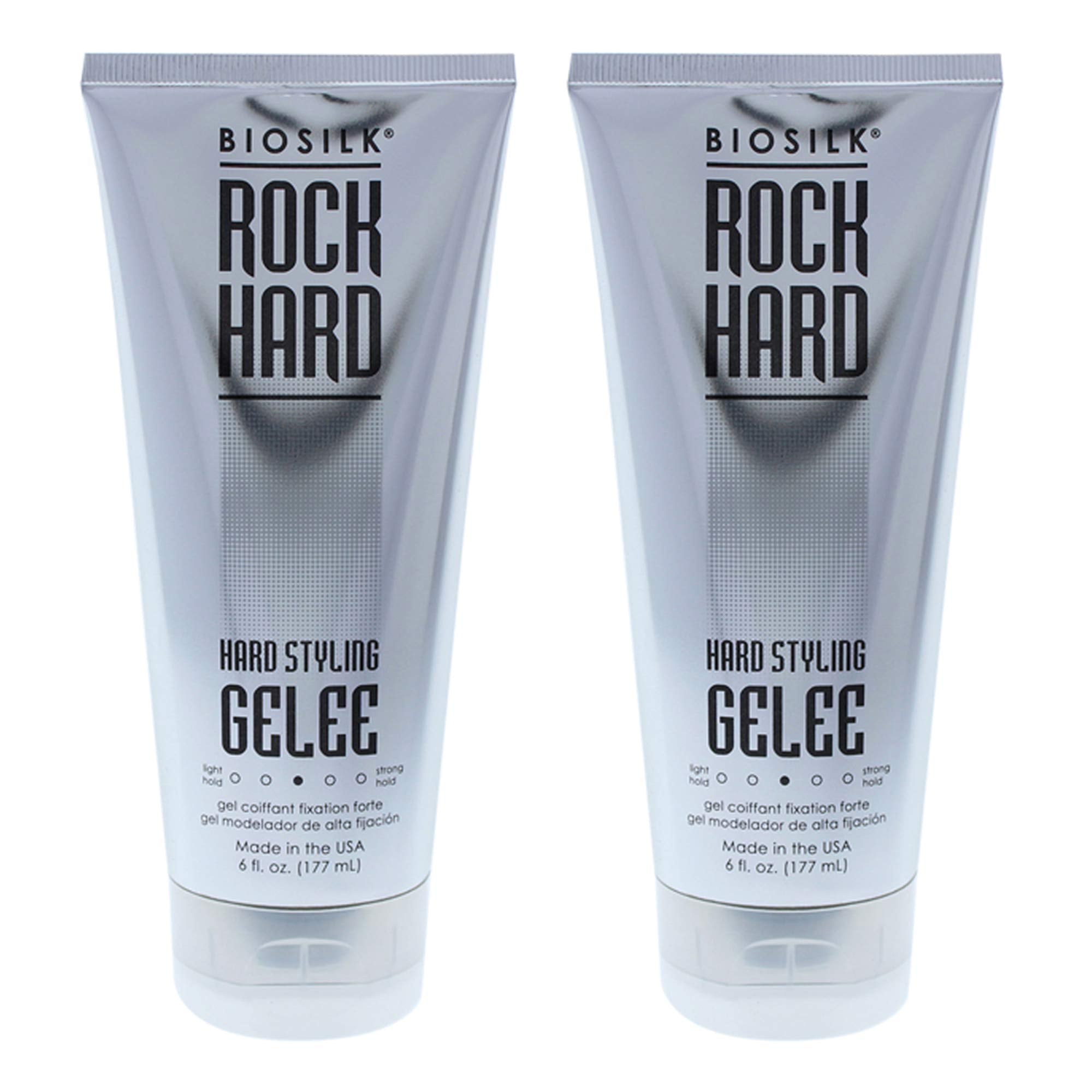 BioSilk Rock Hard Gel 6 oz bottle for strong hold and flexible styling.