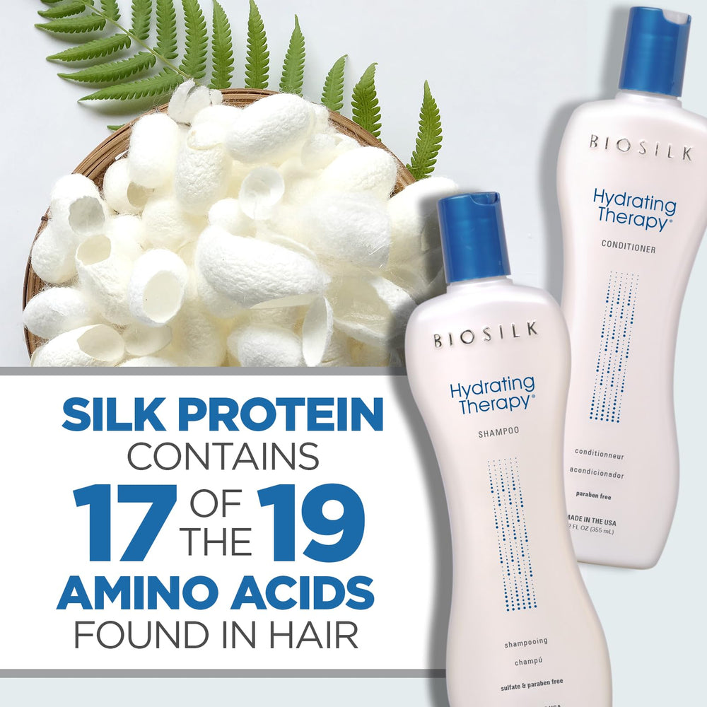 BioSilk Hydrating Therapy Silk content closeup highlighting shine