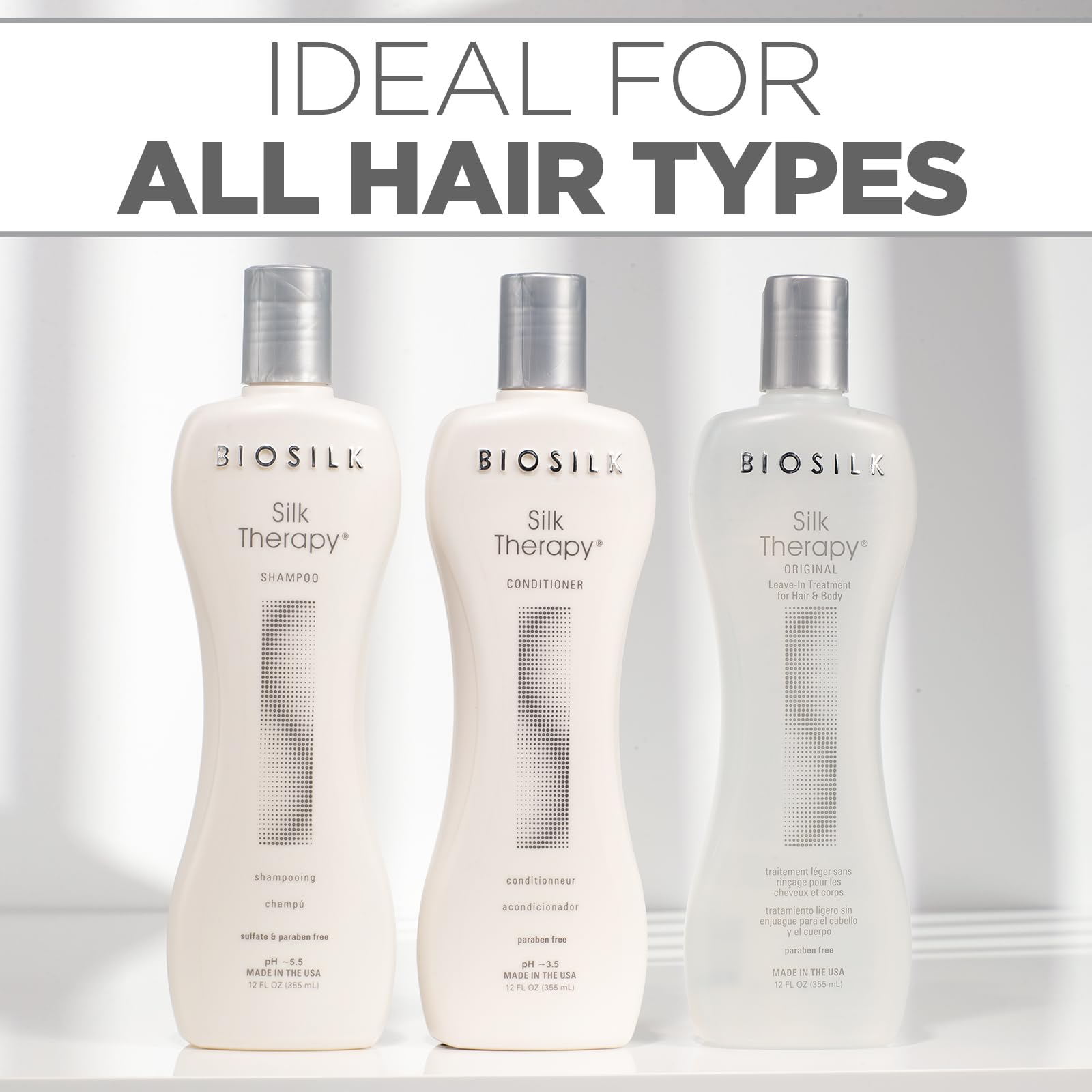 BioSilk Silk Therapy Kit on display for complete shine routine