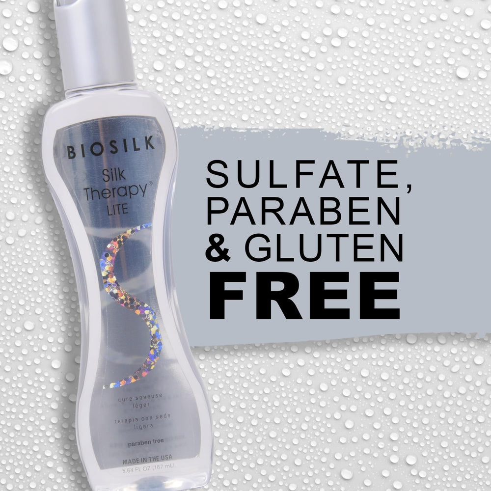 BioSilk Silk Therapy Lite texture close-up reveals silky finish for fine hair