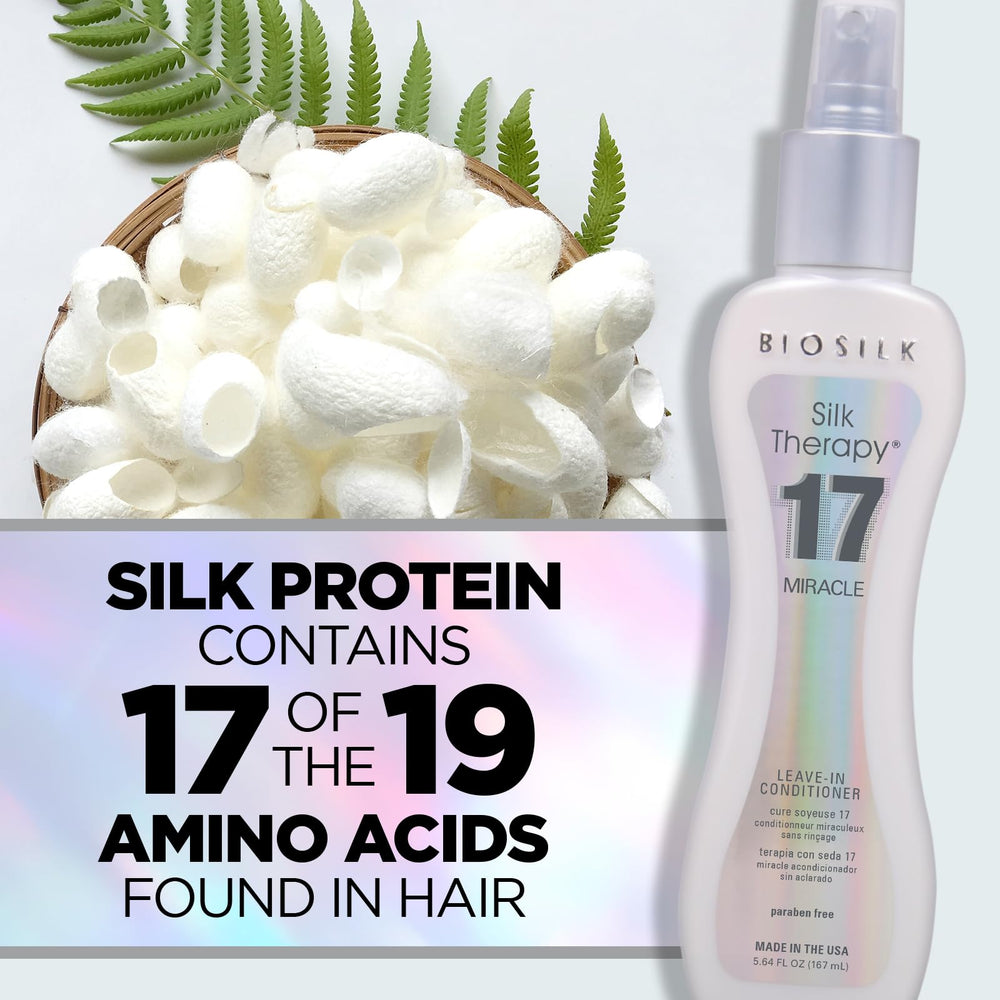 BioSilk Silk Therapy Miracle 17 heat protection shields against heat styling and color fade