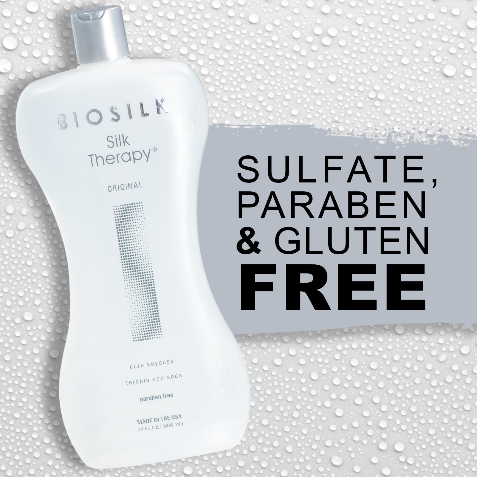 BioSilk Silk Therapy Original 34 oz packaging suggests long-term value for routine use.