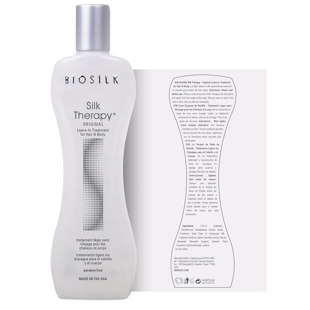 BioSilk Silk Therapy Original after drying reveals lustrous, frizz-free texture.