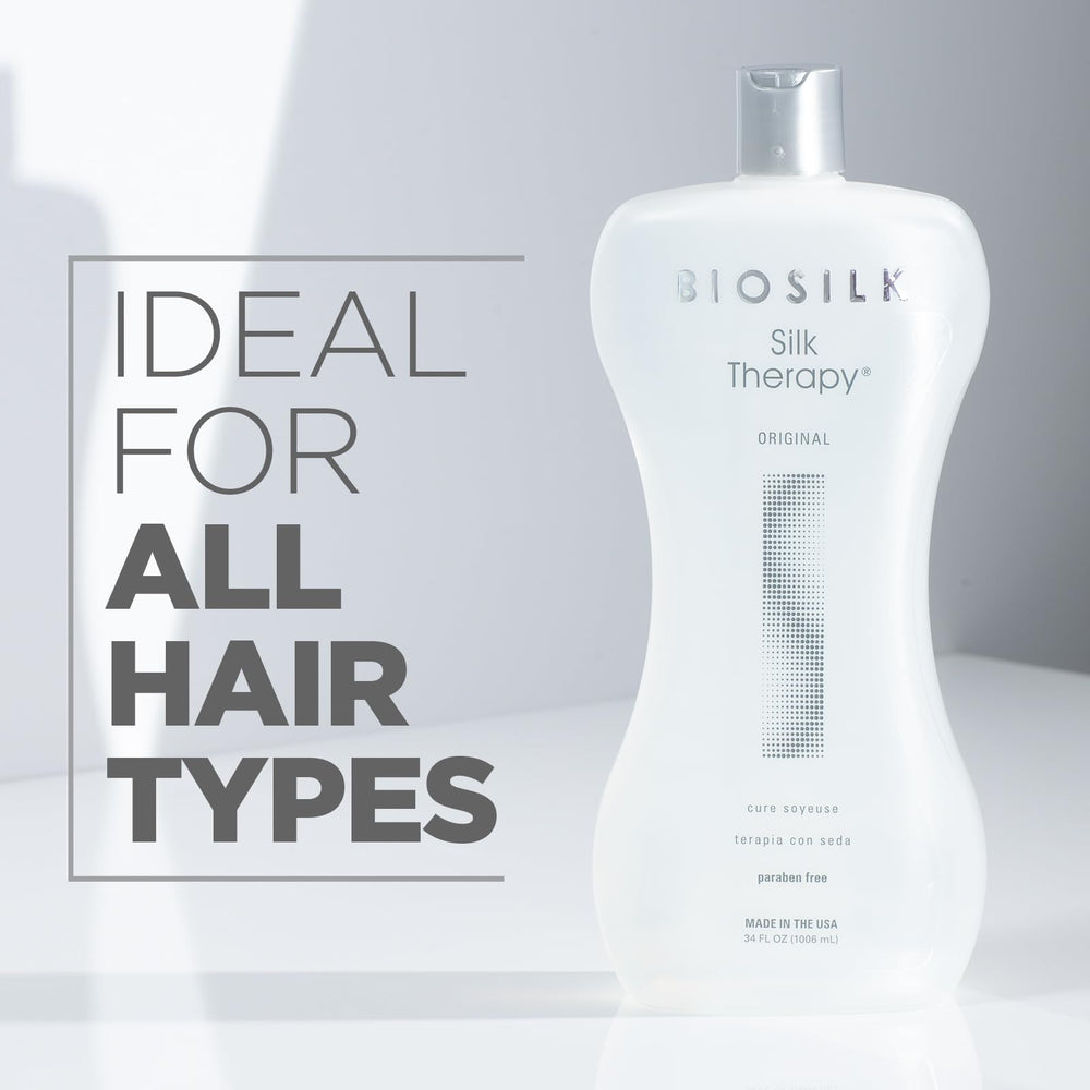 BioSilk Silk Therapy Original label details emphasize sulfate- and paraben-free formula for gentle care.