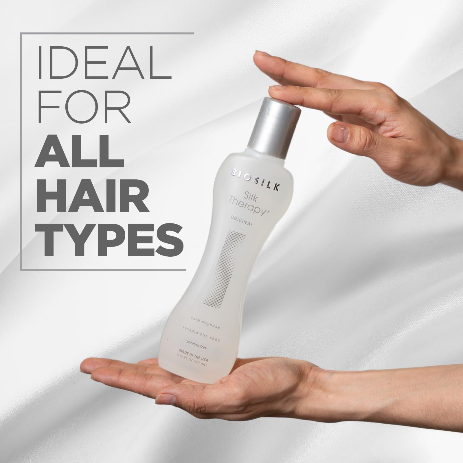 BioSilk Silk Therapy Original leave-in application supports easy, mess-free styling
