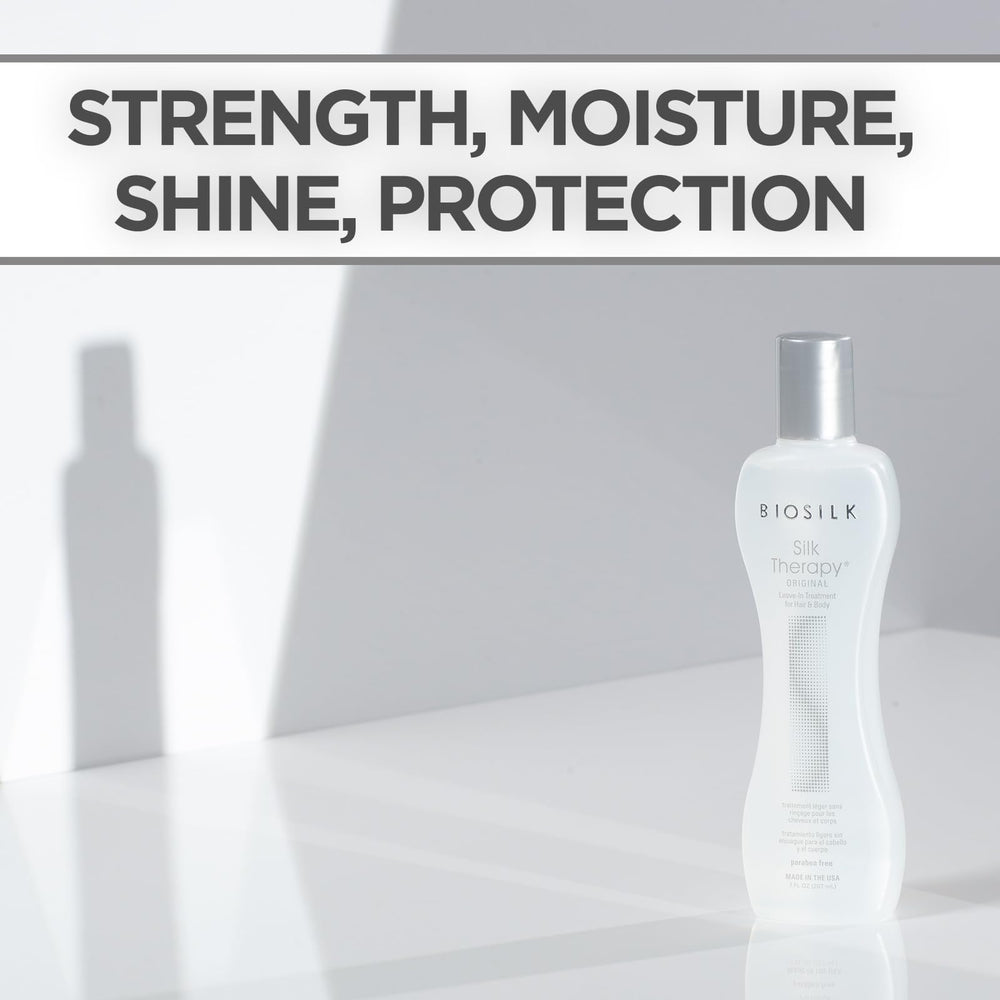BioSilk Silk Therapy Original leave-in formula delivers weightless conditioning.