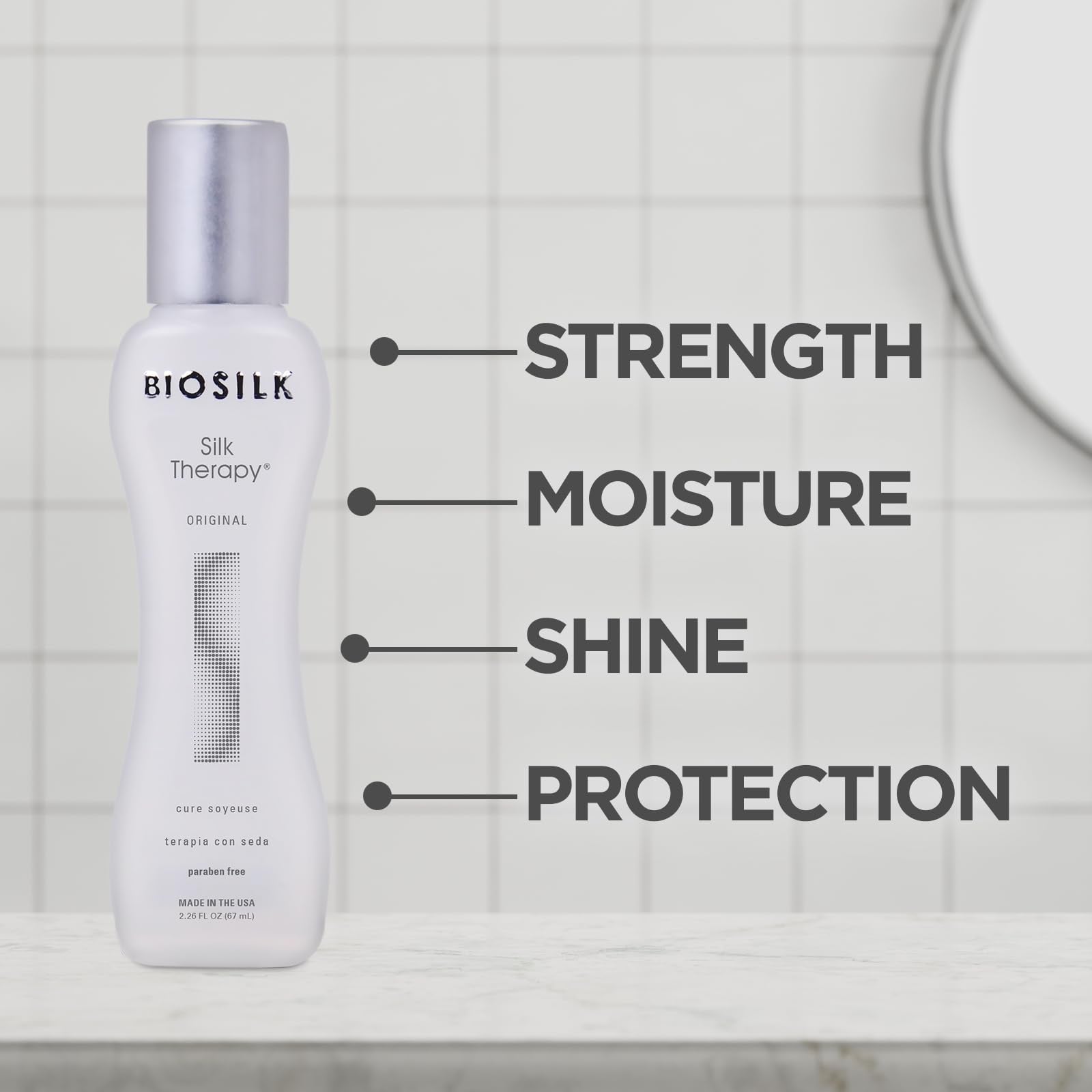 BioSilk Silk Therapy Original split ends mending demonstration for smoother tips.