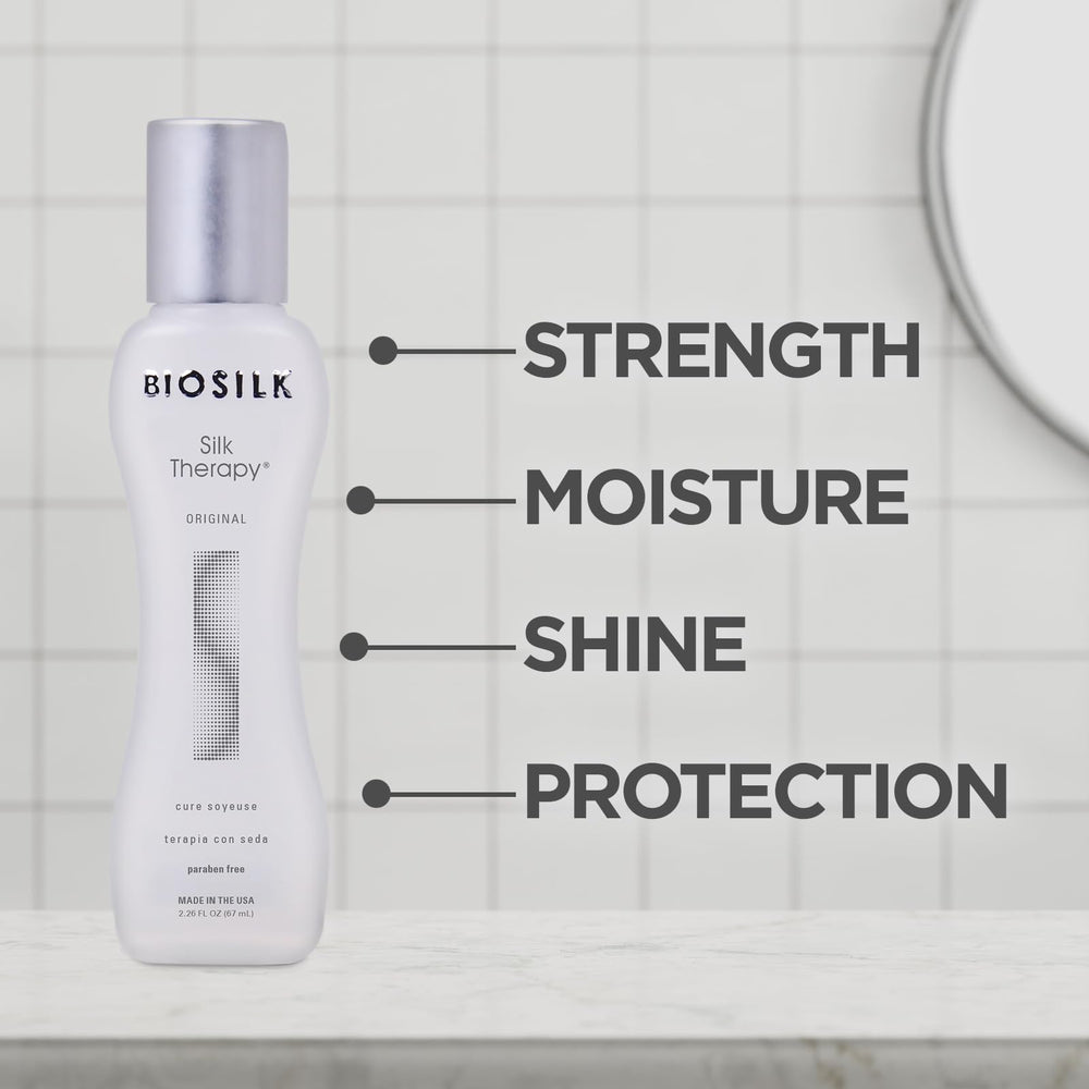 BioSilk Silk Therapy Original split ends mending demonstration for smoother tips.