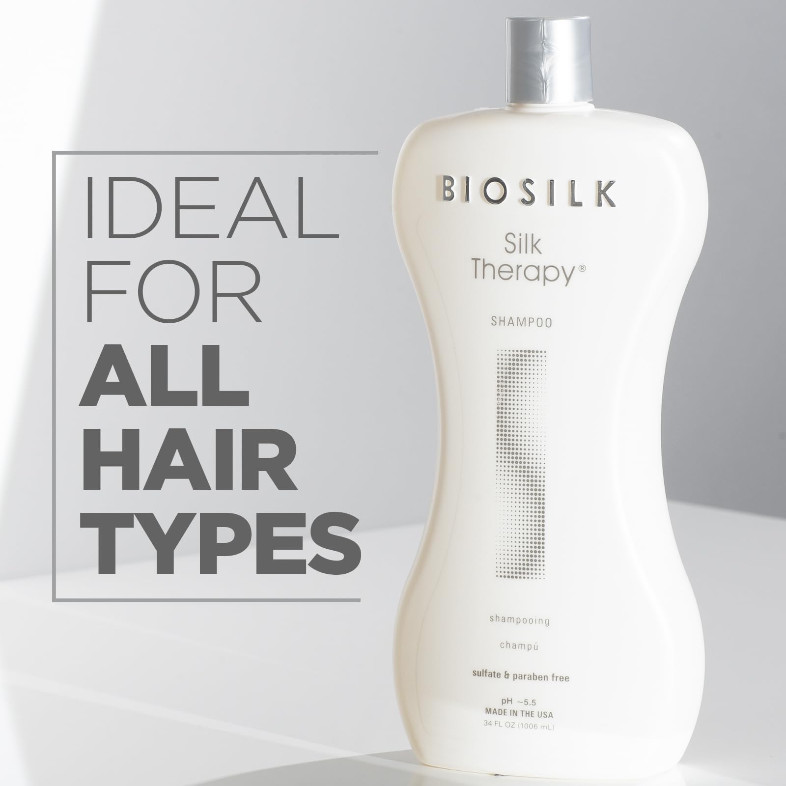 BioSilk Silk Therapy Shampoo lather-rich action supports gentle cleansing and manageable hair