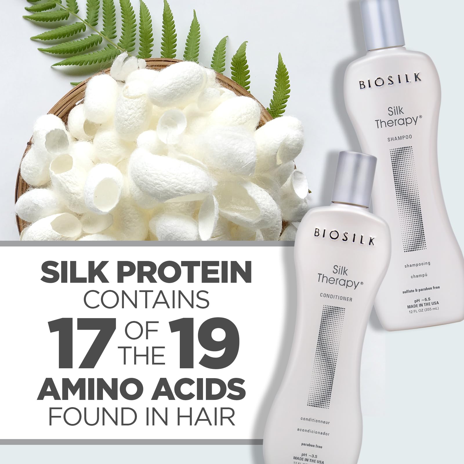 Close-up of BioSilk Silk Therapy Shine image showing glossy, healthy-looking hair