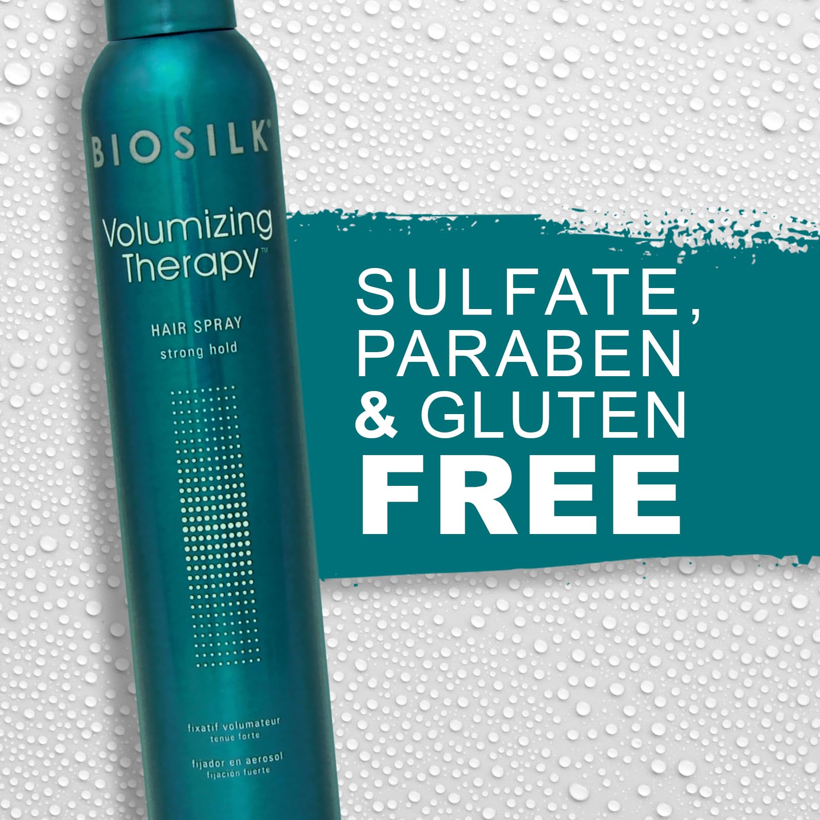 BioSilk packaging emphasizes cruelty-free, sulfate-free, paraben-free styling options.