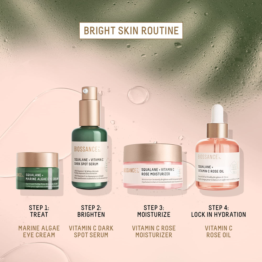 BIOSSANCE radiant glow after use on skin surface