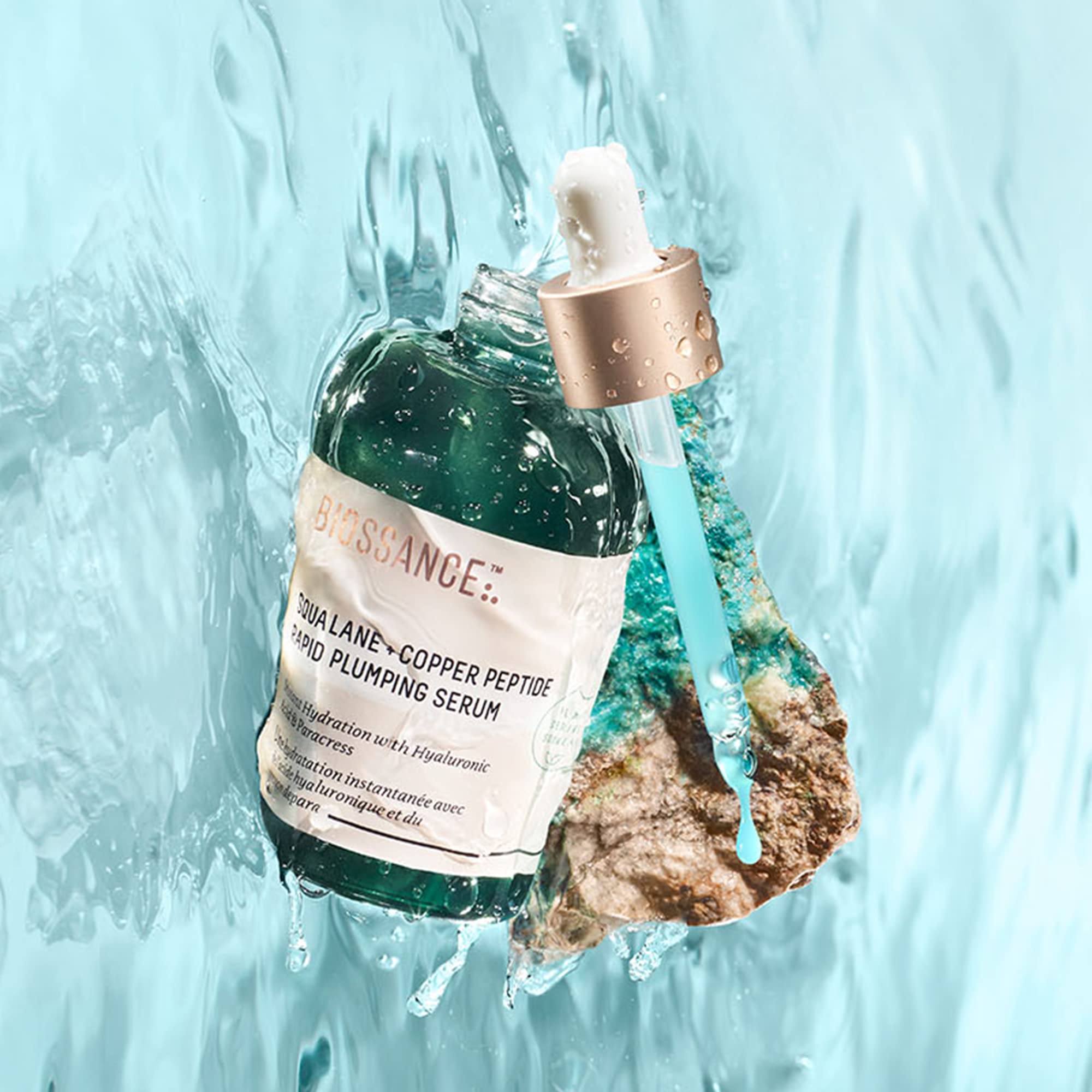 Biossance serum ingredients highlight hyaluronic acid and squalane for deep hydration.