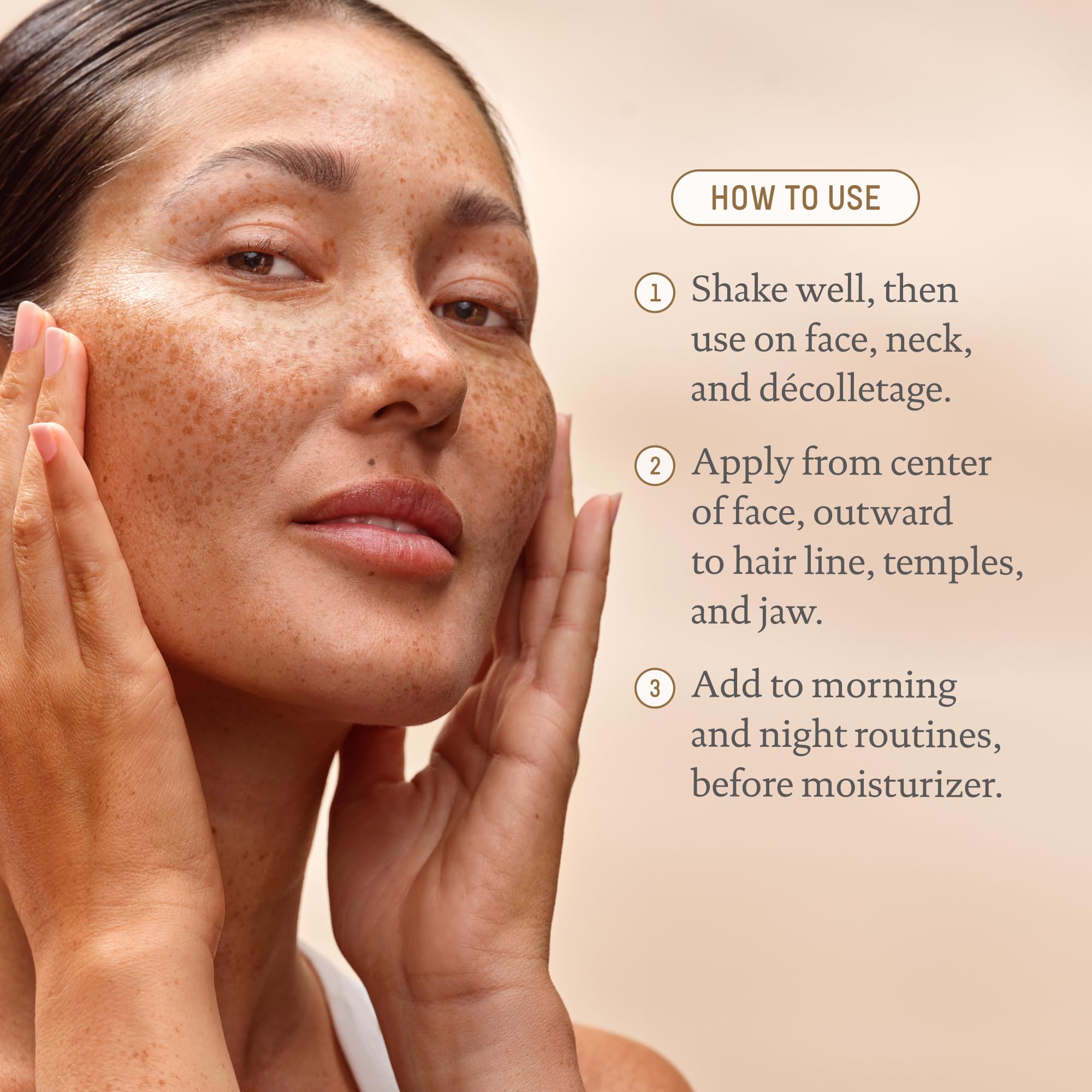 BIOSSANCE Squalane + Firm & Lift morning routine shot for refreshed look