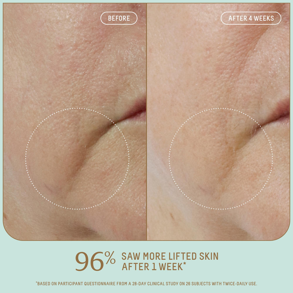 BIOSSANCE Squalane + Firm & Lift serum pump-action view for daily application