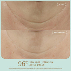 BIOSSANCE Squalane + Firm & Lift serum swatches on hand show smoothing and plump-looking skin
