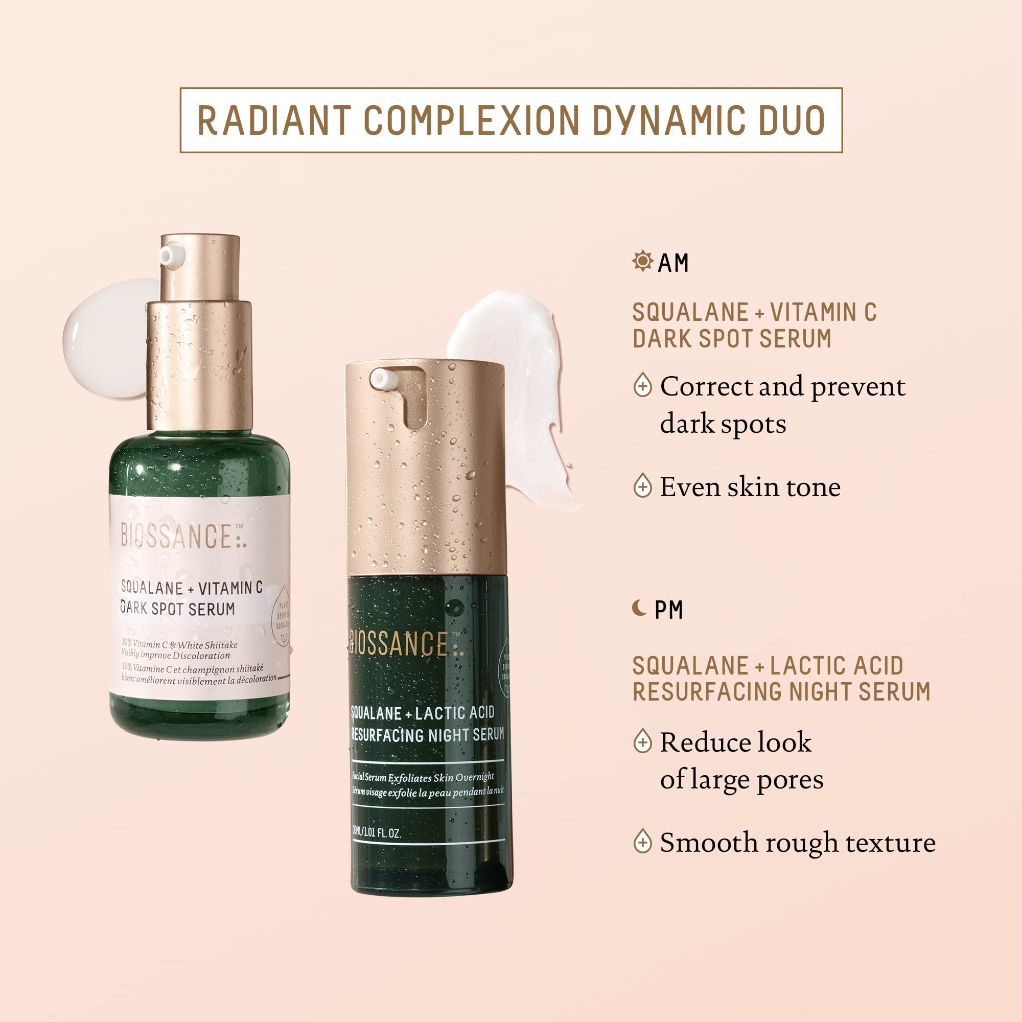 BIOSSANCE squalane hydration highlight suggests barrier-friendly moisture and glow