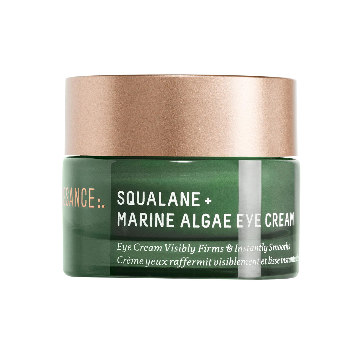 BIOSSANCE Squalane and Marine Algae Eye Cream jar closeup showing luxurious hydration