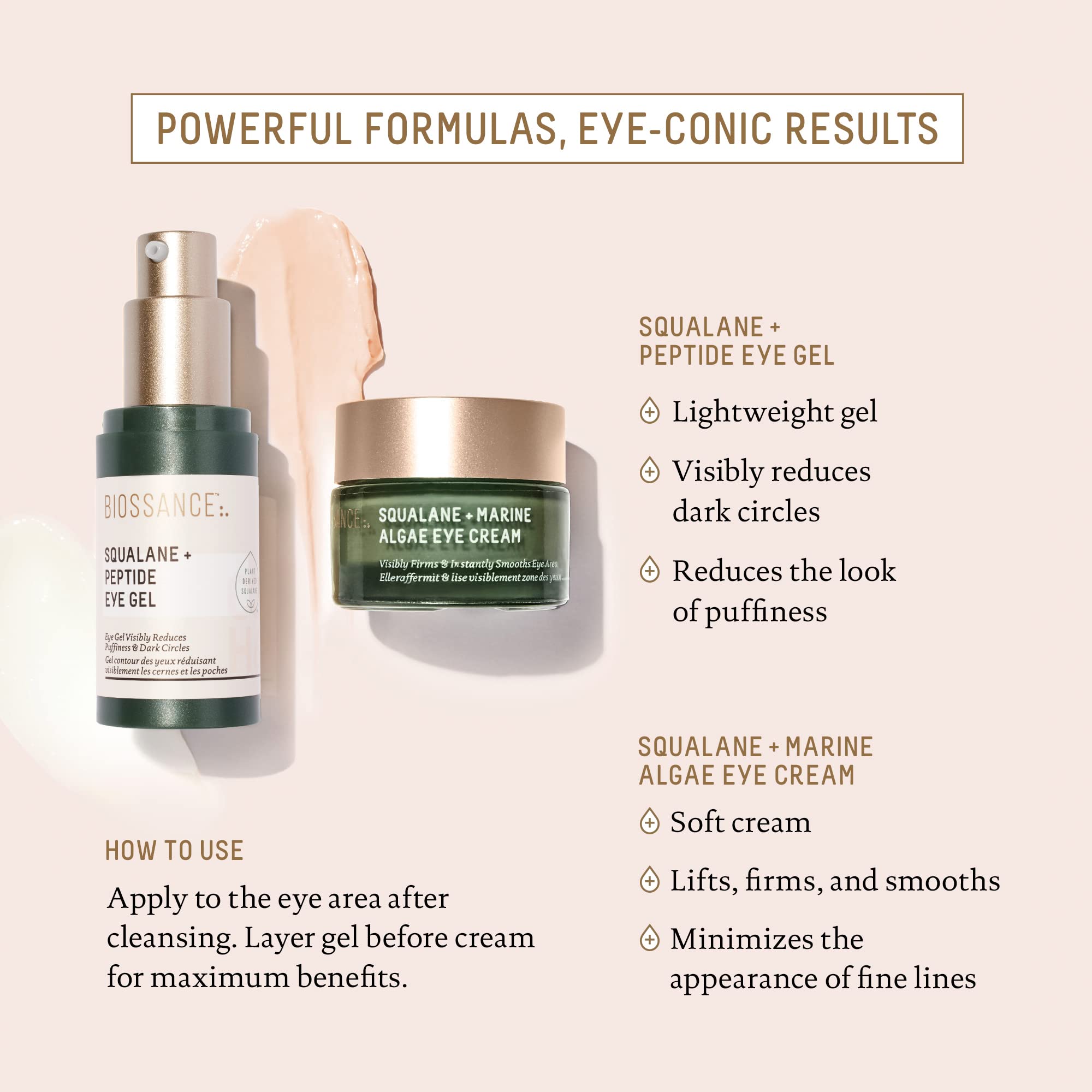 BIOSSANCE squalane provides weightless hydration around the eyes