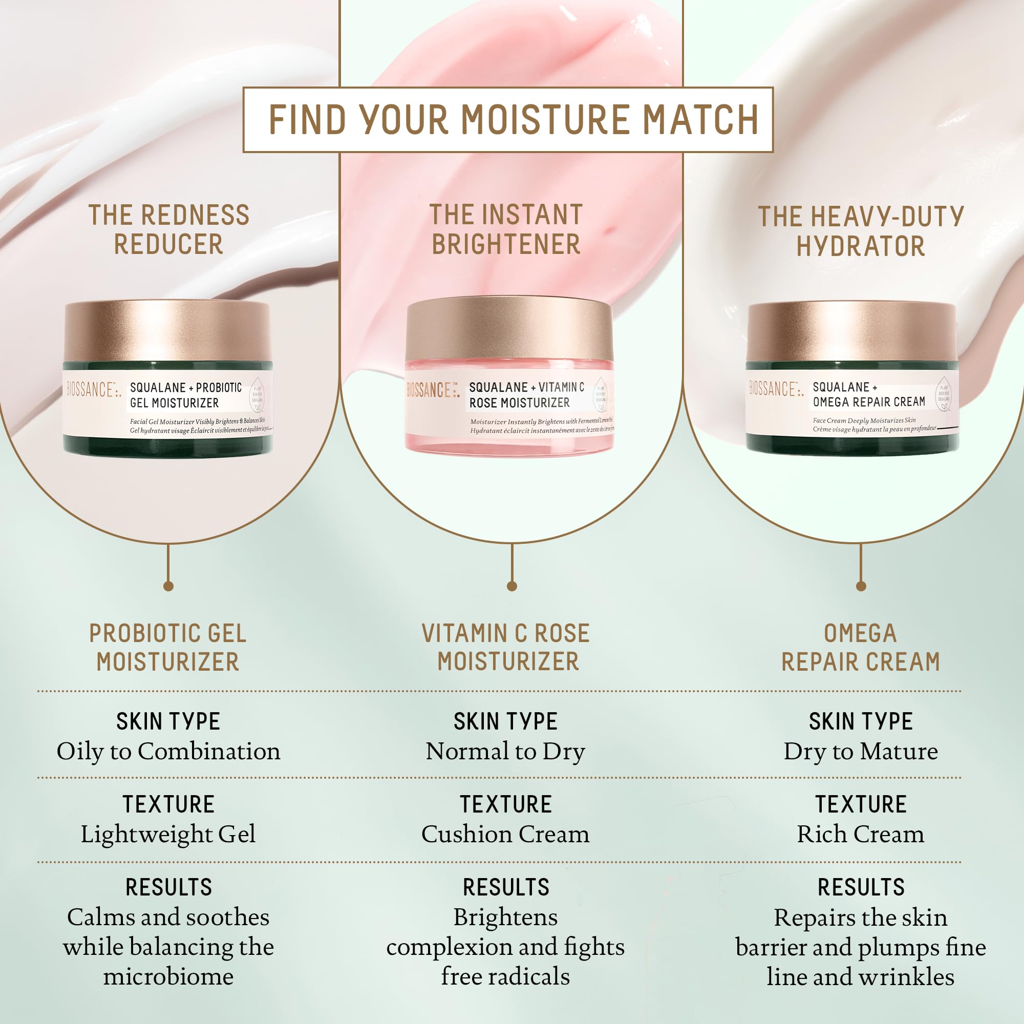 BIOSSANCE Squalane + Omega Repair Cream ingredient focus acai berry sterols for plant-based nourishment
