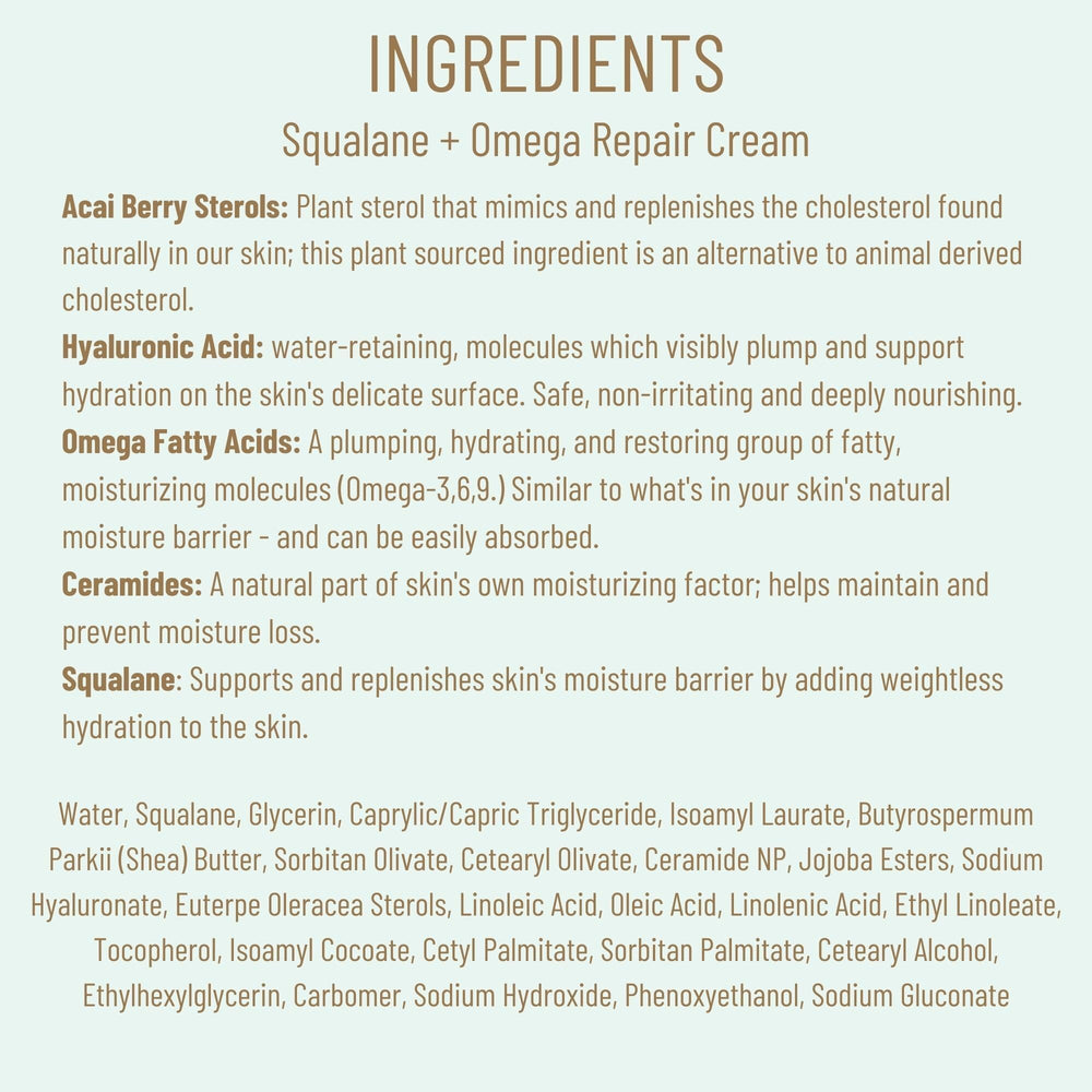 BIOSSANCE Squalane + Omega Repair Cream ideal for sensitive skin routine