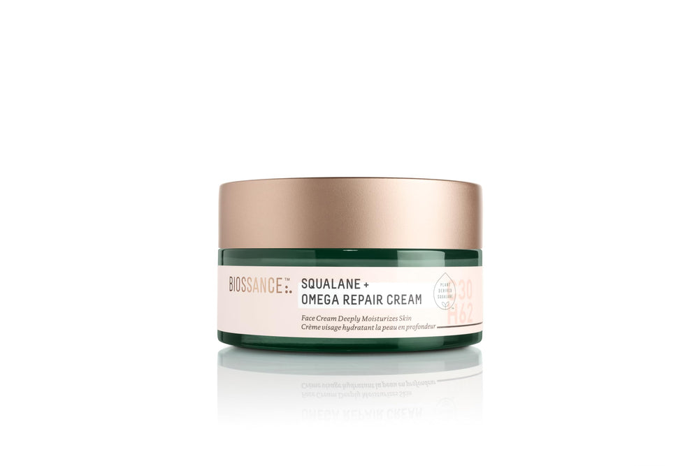 BIOSSANCE Squalane + Omega Repair Cream packaging ready for routine hydration