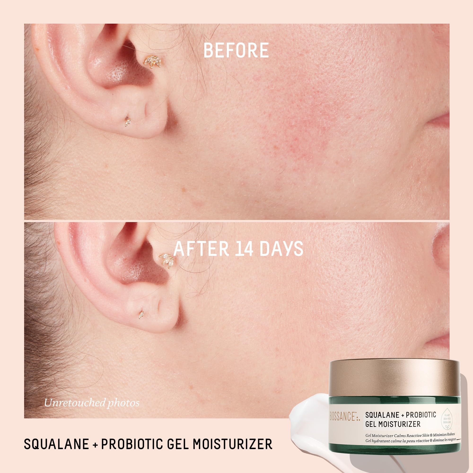 BIOSSANCE packaging close-up emphasizing probiotic balance and clean beauty branding.