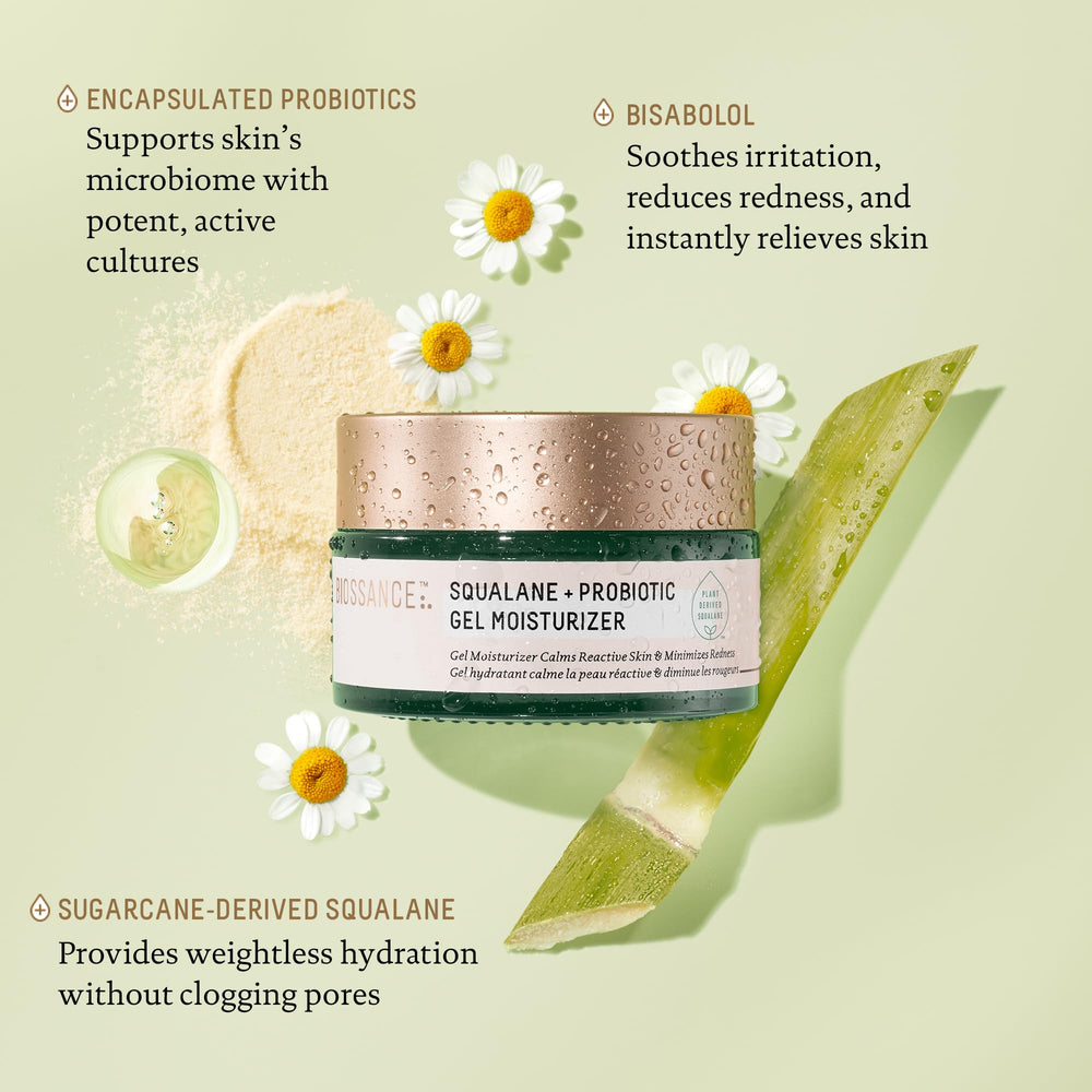 BIOSSANCE pump-dispense setup demonstrating easy daily hydration for oily skin.