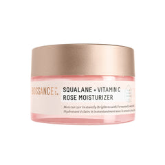 BIOSSANCE Squalane + Vitamin C Rose Moisturizer bottle closeup for weightless hydration