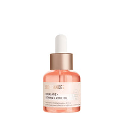 BIOSSANCE Squalane + Vitamin C Rose Oil bottle—instant radiance for all skin types.