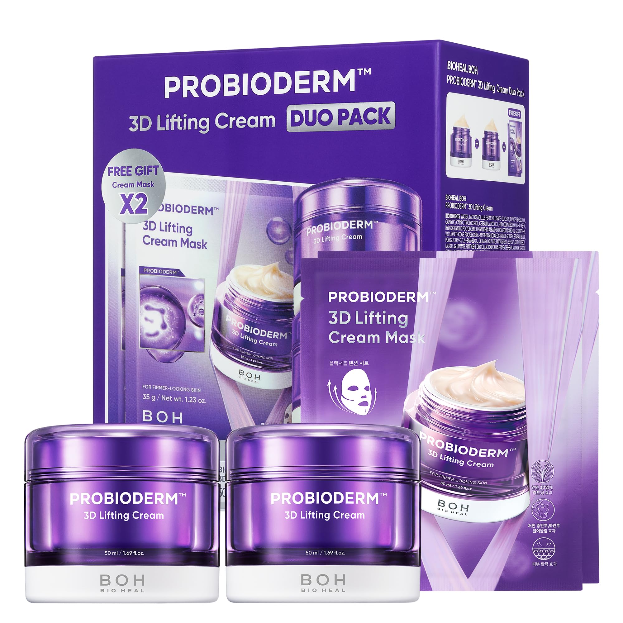 BIOHEAL BOH PROBIODERM 3D Lifting Cream bottle showing firmer, radiant skin potential.