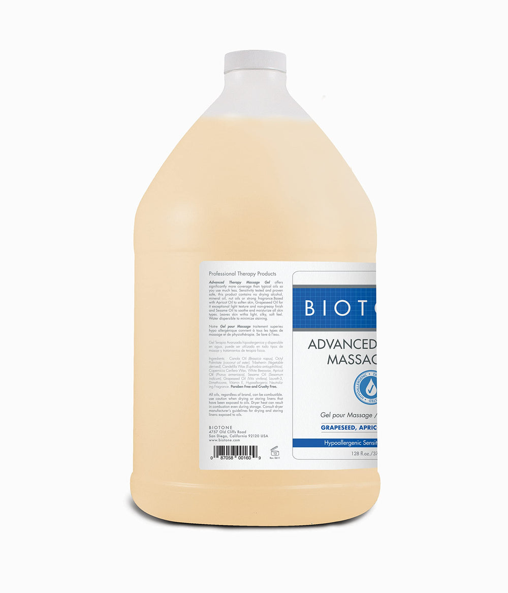 Biotone Advanced Therapy Massage Gel offers 25% more coverage with a light, non-greasy feel.