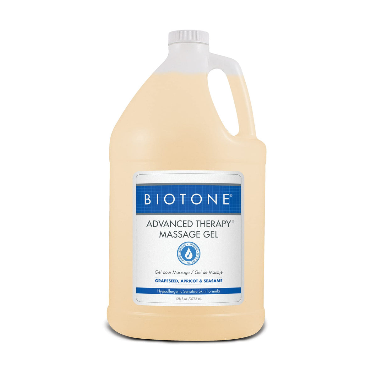 Biotone Advanced Therapy Massage Gel provides a smooth glide for longer sessions.